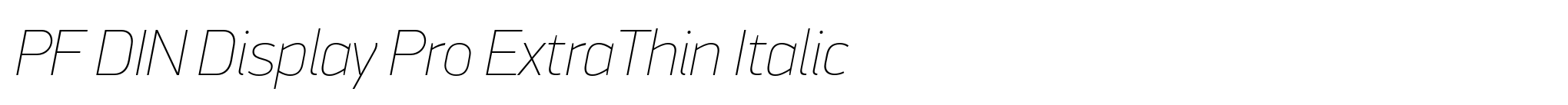 PF DIN Display Pro ExtraThin Italic image
